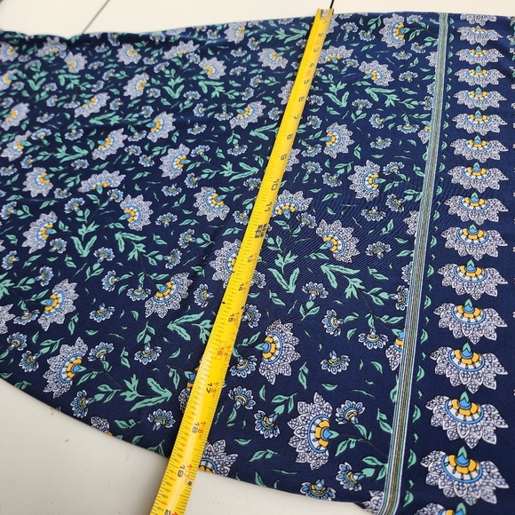 Max Studio Navy Blue Flowers Boat Neck 1/2 Sleeve Stretchy Mid Dress Stretch S - Picture 9 of 11